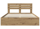 Bed Frame Artisian Oak 135 x 190 cm Solid Pine Wood 3411430