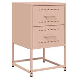 ZNTS Bedside Cabinets 2 pcs Pink 36x39x60.5 cm Steel 846461