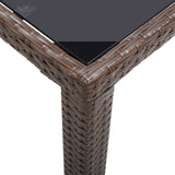 46447 Garden Table Brown 123x60x74 cm Poly Rattan