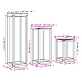 Plant Stands 3 pcs Wax Brown Solid Wood Pine 844472