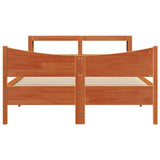 Bed Frame with Headboard Wax Brown 140x200 cm Solid Wood Pine 3306305