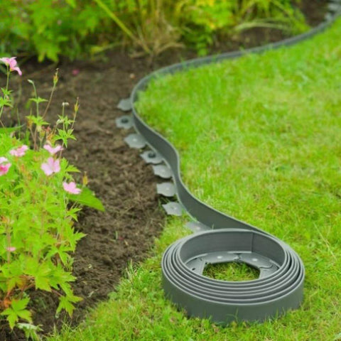 ZNTS Nature Garden Border Edging 5cmx10m Grey 442629