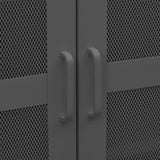 Storage Chest Anthracite Metal 70 x 40 x 115 cm Doors 339623