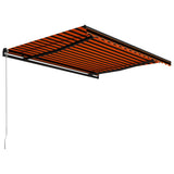 Manual Retractable Awning 450x300 cm Orange and Brown 3055195