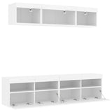 5 Piece TV Wall Units with LED White Engineered Wood 3216718