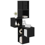 Wall Corner Shelf Black Oak 48 x 48 x 120 cm Engineered Wood 8012229