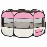 171010 Foldable Dog Playpen with Carrying Bag Pink 110x110x58 cm