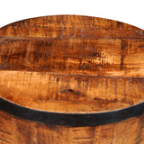 Hourglass Stool Rough Mango Wood 241637