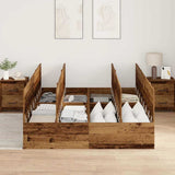 Storage Bed Frame Old Wood 135 x 190 cm Engineered Wood 3335443