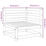 Garden Sofas Corner 2 pcs 70x70x67 cm Impregnated Wood Pine 837913