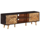 TV Cabinet 140x30x46 cm Rough Mango Wood and Solid Acacia Wood 338420