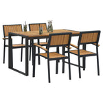 Garden Dining Set 5 pcs Black and brown 140 x 80 x 75 cm 3284383