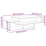 Coffee Table Black Oak 105x55x32 cm Engineered Wood 862069