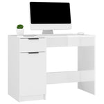 ZNTS Desk High Gloss White 100x50x75 cm Engineered Wood 811499