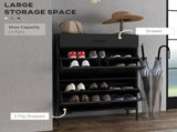 Three Drawer Slim Shoe Storage Cabinet, 12 Shoe Pairs - Black T3398P328264