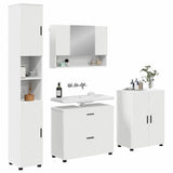 Bathroom Furniture Set 4 pcs White Engineered Wood and Metal 3393083
