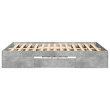 Bed Frame without Mattress Concrete Grey 140x190cm Engineered Wood 3295502