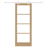 Sliding Door Natural 78 x 202 cm Solid Pine Wood and Glass 3332215