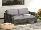 Two-Seater Rattan Outdoor Sofa - Dark Grey T3398P314763