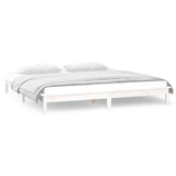 LED Bed Frame without Mattress White 120x190 cm Small Double Solid Wood 820642