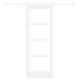 Sliding Door White 78 x 211 cm Solid Pine Wood and Glass 3332414