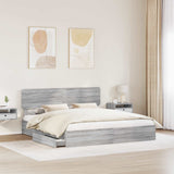 Storage Bed Grey Sonoma 180 x 200 cm Engineered Wood 3412253