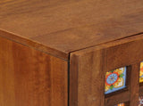 Sideboard with Shelf Walnut 90 x 33.5 x 75 cm Solid Mango Wood 4018252