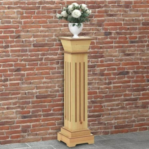 ZNTS Classic Square Pillar Plant Stand Light Wood 17x17x66 cm MDF 323968