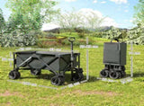 Outdoor Pull Along Cart Folding Cargo Wagon Trailer Trolley for Beach Garden with Handle, Anti-Slip T3398P377652
