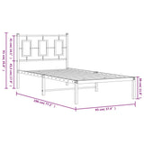 Metal Bed Frame without Mattress with Headboard Black 90x190cm 374233