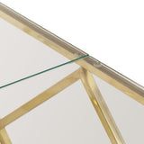 Coffee Table Gold Stainless Steel and Tempered Glass 349978