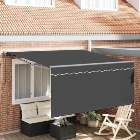 Retractable Awning Manual Grey and anthracite 350 x 250 cm 3330224