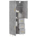 Highboard Concrete Grey 69.5x34x180 cm Engineered Wood 3196007