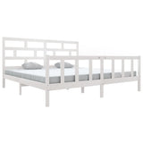 Bed Frame without Mattress White Solid Wood Pine Super King 3101364