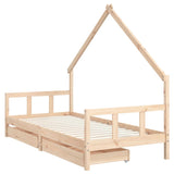 Kids Bed Frame with Drawers 90x200 cm Solid Wood Pine 834552