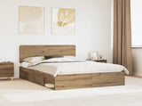 Bed Frame Artisian Oak 160 x 200 cm Solid Pine Wood 3412469