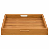 Serving Tray 50x50 cm Solid Teak Wood 315457