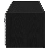 TV Wall Cabinet with LED 2 pcs Black Oak 100 x 35 x 31 cm 863112