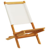Garden Chairs 2 pcs Cream White Solid Wood Acacia and Fabric 367690