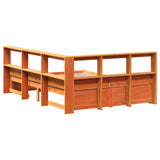 Bookcase Bed 2 pcs Wax Brown 200 x 120 cm Solid Pine Wood 3422708