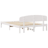 Bed Frame with Headboard White 150 x 200 cm Solid Pine Wood 872060