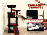 Gothic Cat Tree, 152 cm Multi-Level Cat Tower for Large Cats with Coffin Bed, Large Condo, for T3398P425279