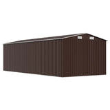 Garden Shed 257x580x181 cm Metal Brown 143355