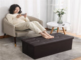 Large Seater Folding Storage Ottoman Pouffe Bench Seat Blanket Toy Chest Box UK 13381792