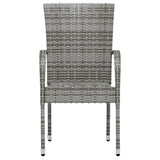 3 Piece Garden Dining Set Poly Rattan Grey 3098029