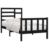 Bed Frame without Mattress Black 100x200 cm Solid Wood Pine 3107607