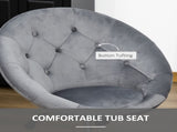 Swivel Dressing Stool, Velvet-feel Upholstered Vanity Chair, Adjustable Height Tub Makeup Chair with T3398P329822