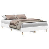 Bed Frame No Mattress White 140x190 cm Engineered Wood 861057