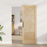 Sliding Door Set Manual Natural and white 78 x 211 cm 3333388