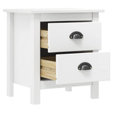 Bedside Cabinet Hill 2 pcs White 46x35x49.5 cm Solid Pine Wood 288908